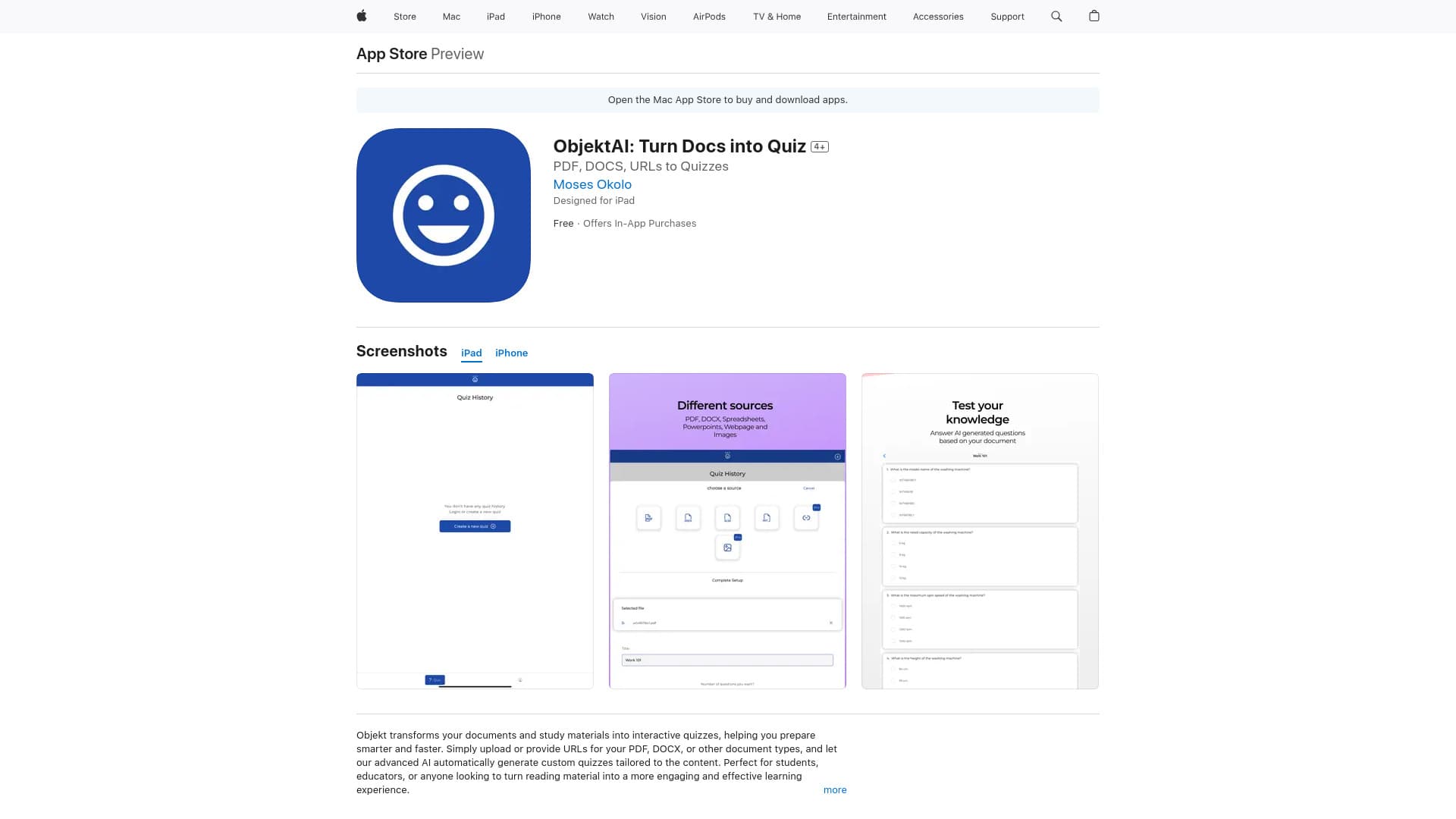 ObjektAI: PDF to Quiz Maker thumbnail