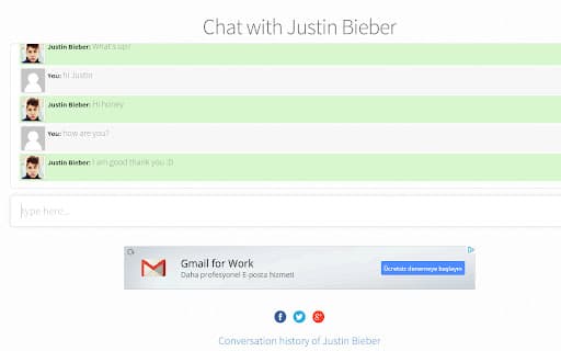 Chat with Justin Bieber thumbnail