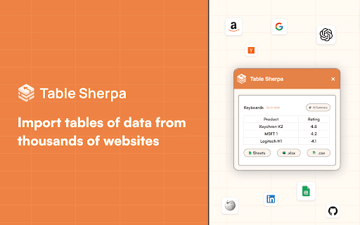TableSherpa: Web to Sheets Exporter thumbnail