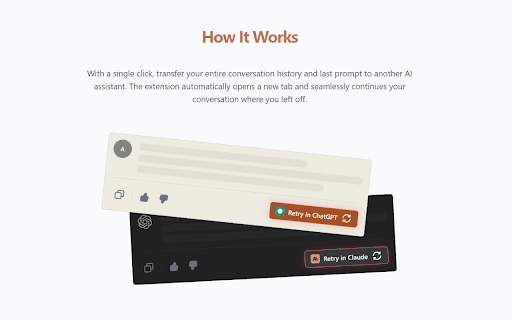 Retry in Another AI - Transfer conversations between ChatGPT and Claude thumbnail