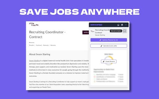 Swooped - Job Search Tracker, Resume Optimization, and AI Cover Letters thumbnail