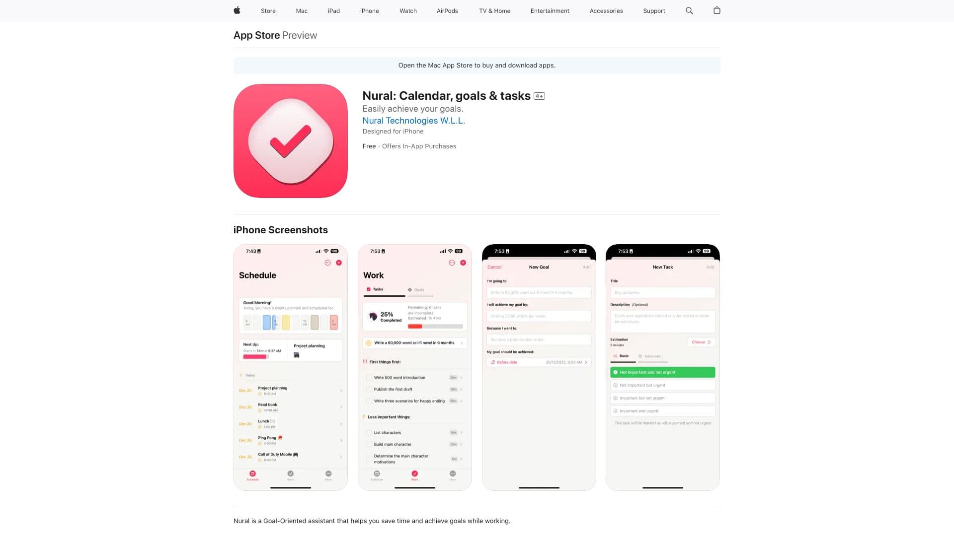 Nural: Calendar, Goals & Tasks thumbnail