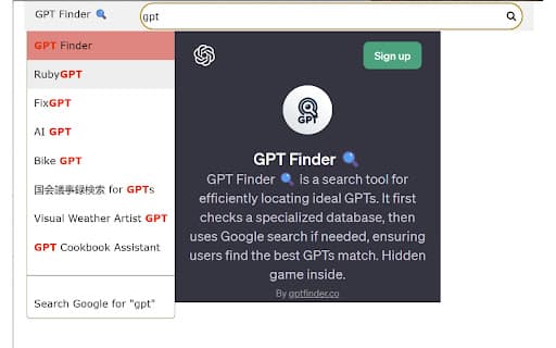 GPT Finder Chrome Extension thumbnail