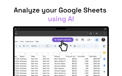 Vizly - Analyze Google Sheets with AI thumbnail