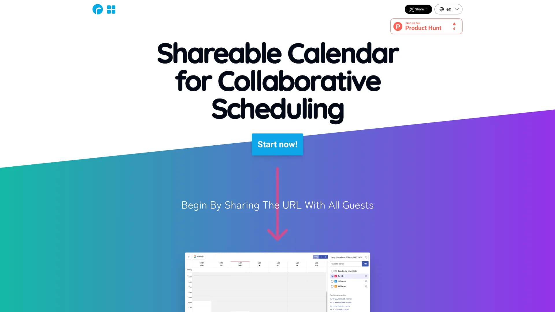 Shareable Calendar for Scheduling screenshot