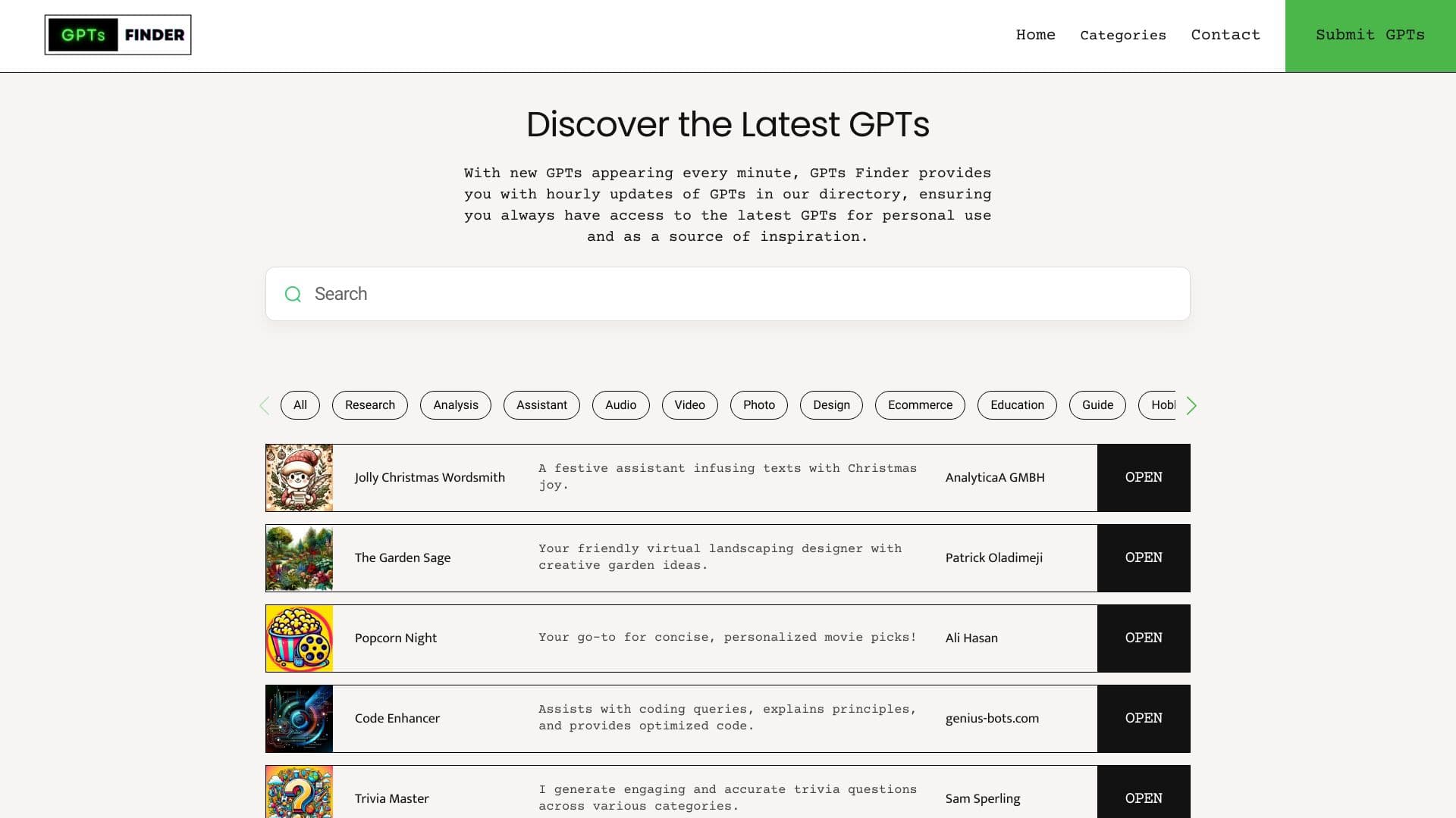 GPTs Finder - Daily-Updated Directory thumbnail